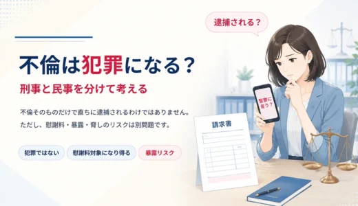 不倫は犯罪になる？逮捕されるケースと慰謝料・暴露リスクを弁護士が解説