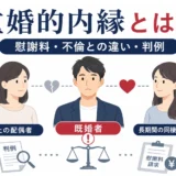 重婚的内縁とは何かを、法律上の配偶者・既婚者・交際相手の三者関係で示した図